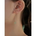 thumbnail image 2 of Elegantes Pendientes Colgantes De Jade, Pendientes Colgantes De Cadena Larga Chapados En Oro, Diseño Brillante, 1,8 Pulgadas De Longitud, Ideales para Fiestas, Accesorio De Joyería De Inspiración Vint, 2 of 8