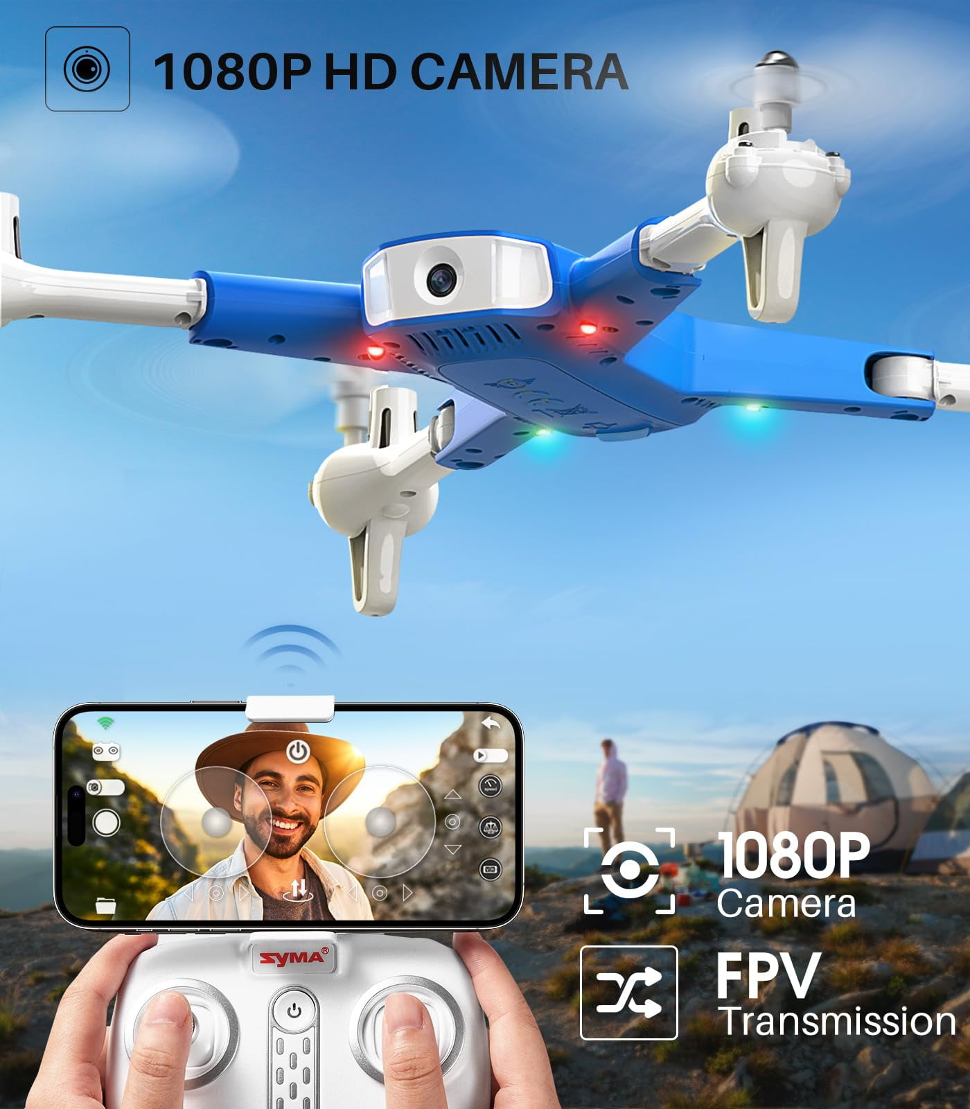SYMA Drone with Camera for Adults Kids,1080P FPV Camera RC Quadcopter with