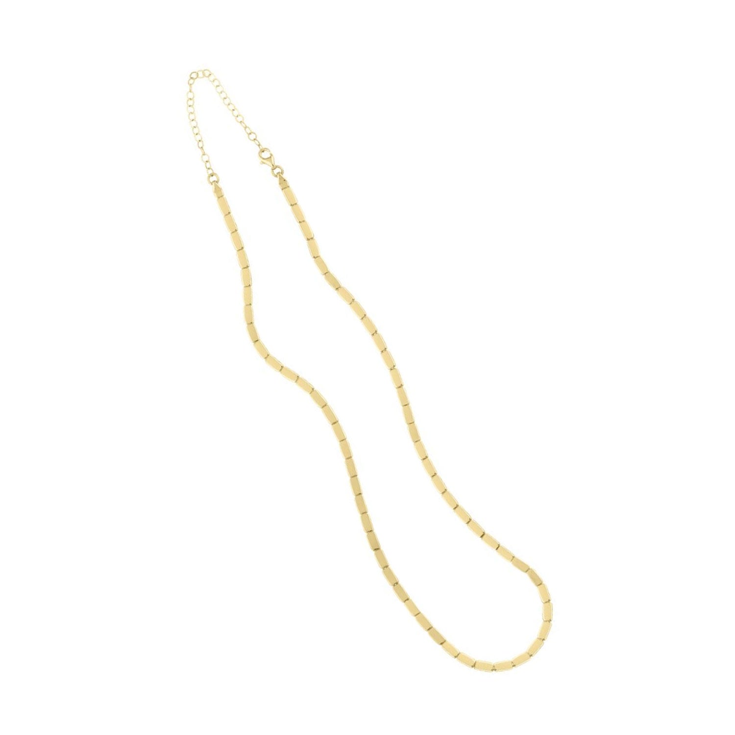 JewelStop 14k Yellow Gold Polished Finish 0.8mm Yellow Brick Chain Necklace, Pear Shaped Lobster Clasp - 18"