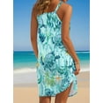 thumbnail image 2 of ZOELNIC Women's Boho Turtle Print Midi Dress Sleeveless Crew Neck, Summer Casual Beach Dress, S, 2 of 4