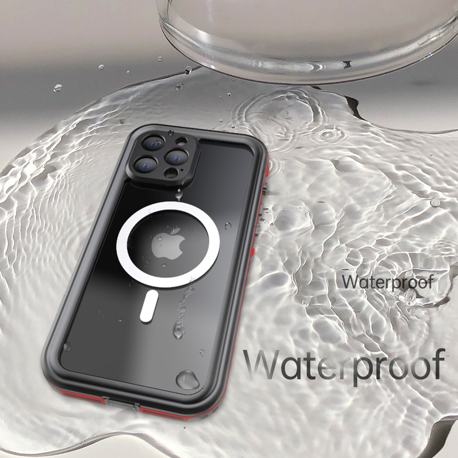 Allytech iPhone 14 Plus Case Waterproof, Magsafe Wireless Charging Full Body Protection Dust Proof Waterproof Build-in Screen Protector Daily Use Phone Case Cover for Apple iPhone 14 Plus- Red