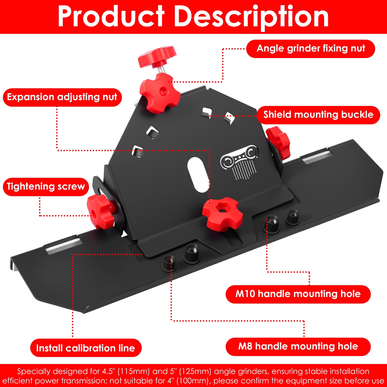 Ikoopy 45 Degree Tile Chamfering Tool Anti Slip Chamfering Cutting Cat Face Tool for 4-1/2" and 5" Angle Grinder