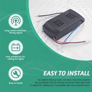 Universal Ceiling Fan Remote Control Kit 40W 6-Speed Timing Function Replacement for DC Fans & Lights