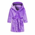 thumbnail image 1 of Bata de forro polar Herrnalise para niños y niñas, bata de baño suave y afelpada con capucha para niños pequeños, pijamas con estampados de dibujos animados, 1 of 8