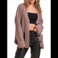 thumbnail image 2 of Cárdigan de Punto Grueso para Mujer, Larga, Cuello en V, Botones y Bolsillo, para Otoño e Invierno. Camello XL, 2 of 10