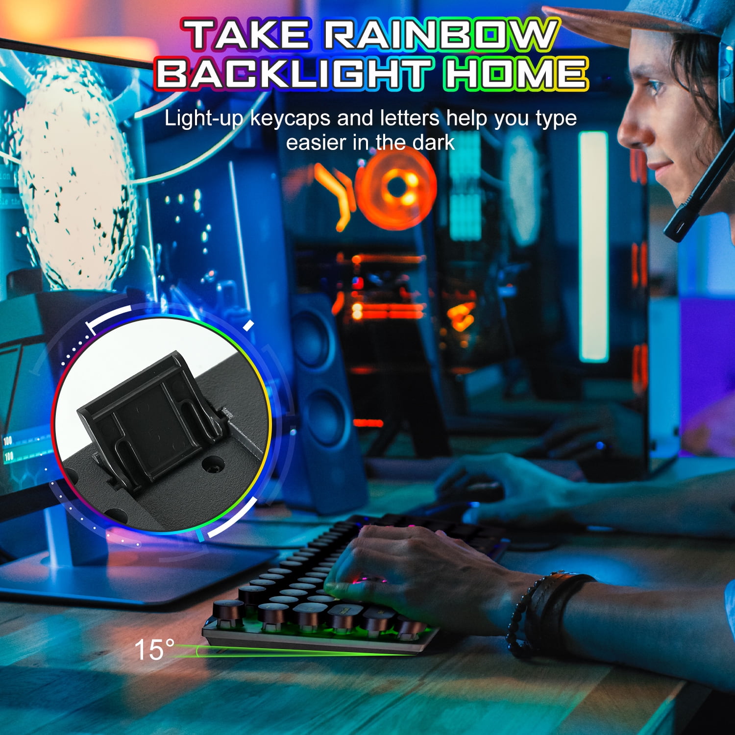 CMYBabee Mouse and Keyboard Combo, 104 Keys Wired gaming keyboard and mouse keyboard, Retro Punk Gaming RGB Keyboard, for Windows/Mac/PC (Black)