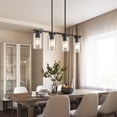 thumbnail image 6 of Auffel Pendant Lights Kitchen Island with Clear Glass,4-Light Dining Room Light Fixtures over Table Farmhouse Industrial Linear Chandelier 27 Inch, 6 of 12