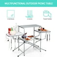 thumbnail image 4 of Costway Foldable Camping Table Outdoor Kitchen Portable Grilling Stand Folding BBQ Table, 4 of 9