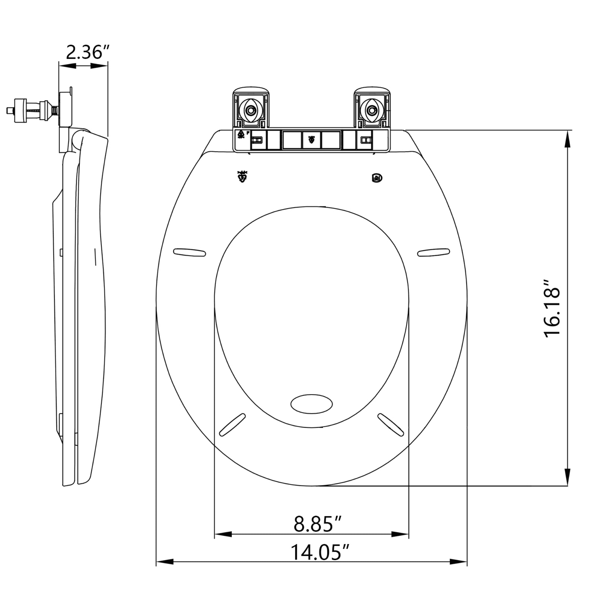Heavy Duty Elongated Toilet Seat, Soft Close White Toilet Lid with Quick Release for Easy Cleaning, No-Slip & No-Wiggle, 660 LBS Capacity, Universal Fit