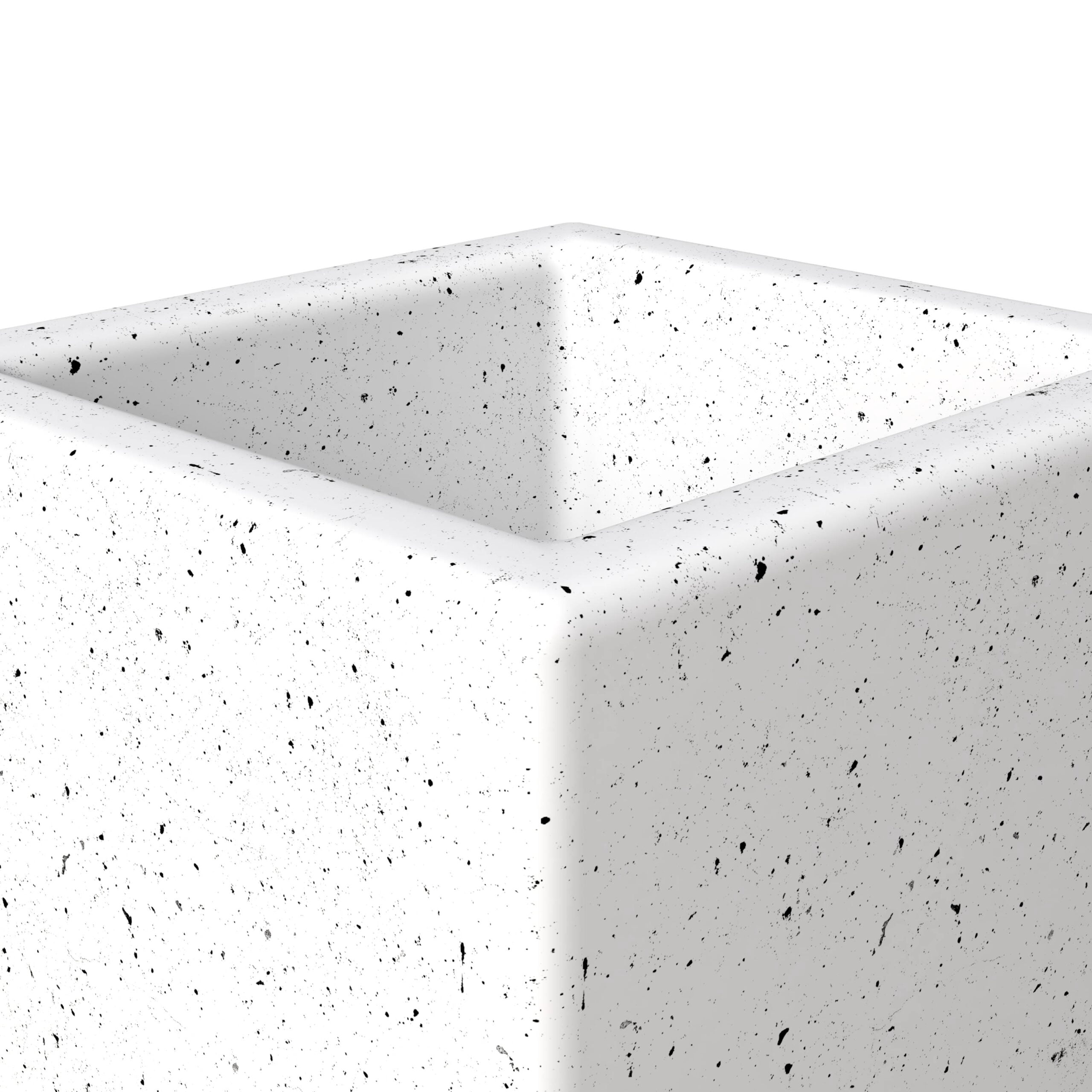 LeisureMod Terra Fiberstone and MGO Clay Planter, Mid-Century Modern Tall Square Planter Pot for Indoor and Outdoor (Dotted White, 20 Inch)