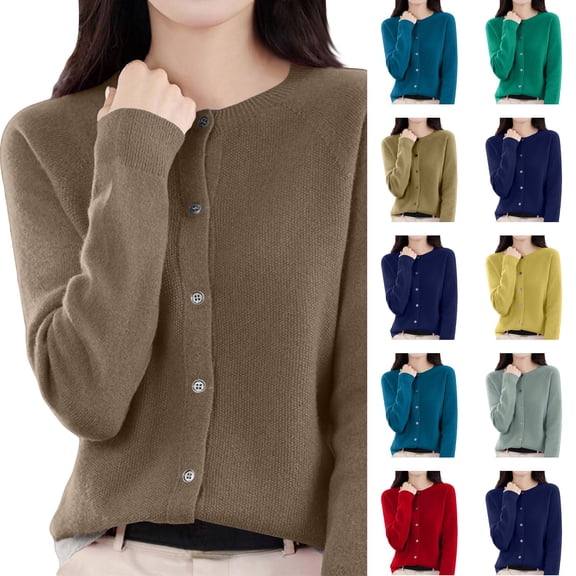 Resicozy Cardigan Sweaters for Women Lightweight Cozy Long Sleeve Tops Plus Size Warm Button Up Down Cardigan Camel 2XL