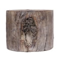 thumbnail image 2 of Benjara 7.9 in Round Tree Stump Cement Garden Stool, Weathered Brown, 2 of 11