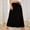 Black, variant on LYMAYTER Breathable Knit Maxi Skirts for Women's Casual Solid Color Elastic Swing Midi Skirt