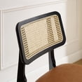 thumbnail image 2 of Art Leon Mid Century Dining Chairs Set of 2, Genuine Leather Rattan Cane Back with Ash Frame, Black, 2 of 7