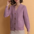thumbnail image 2 of Knit Cardigan Long Sleeve Open Front Sweater Casual Loose Fit Outwear Cozy Soft Yarn Pullover For Fall Winter Season Cardigan Sweaters for Women, 2 of 2