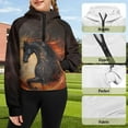 thumbnail image 6 of Chaqlin Starry Horse Print Golf Sweatshirts Gym Sweatshirt with Pocket Yoga Sweatshirts Fishing Sweatshirt Size 9-10, 6 of 7