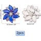thumbnail image 2 of 2 clips para zapatos de 1,3 x 1,2 pulgadas con diamantes de imitación azul claro, hebillas para zapatos, dijes, exquisita forma de flor, decoración de joyas para zapatos., 2 of 7