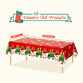 thumbnail image 3 of Mantel De Navidad Rectangular De 2.74x1.37 Metros Impermeable Mantel Para Mesa Xtellar rojo, 3 of 4
