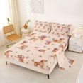 thumbnail image 2 of Manfei Golden Retriever Bed Sheets, Pug Paw Print Full Size Sheets, Beige Gold, 4pcs, 1 Flat Sheet, 1 Fitted Sheet and 2 Pillowcases, 2 of 6