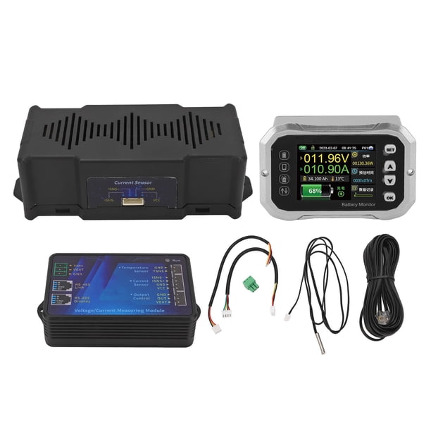 Monitor De Batería 400a Con Derivación, Monitor De Batería RV Monitor De Capacidad De Batería Monitor De Batería De Derivación Inteligente Medidor De Batería Probador De Corriente De Voltaje Compatibl