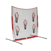 PowerNet Football QB Pass Accuracy Trainer 8' x 8' Portable Passing Net w/ 5 Target Pockets