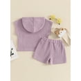 thumbnail image 4 of Bagilaanoe 2pcs Toddler Baby Boy Girl Shorts Set Short Sleeve Hooded  Tops + Shorts 6M 12M 18M 24M 3T 4T Kids Casual Summer Clothes, 4 of 7