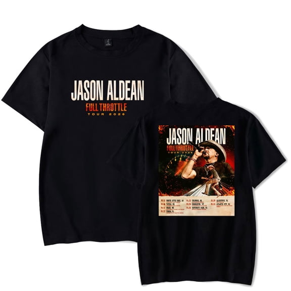 Jason Aldean 2026 Full Throttle Tour Tee Unisex Crewneck Short Sleeve Casual Trendy T-shirt