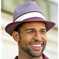 thumbnail image 2 of Montique Cognac Two Tone Braided Pinch Fedora Hat H-22, 2 of 2