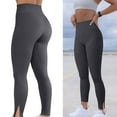 thumbnail image 2 of Edvintorg Womens Clothing Leggings Women Yoga Pants Workout Fitness Wear Jogging Running Pants Gym Leggings Stretch Solid Sportswear Yoga Leggings Gray XL, 2 of 7