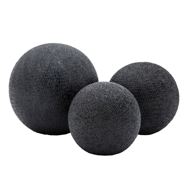 Sagebrook Home S/3 Orbes Perlés 6/5/4 Pouces, Noir