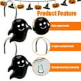 thumbnail image 7 of LAMIRO Halloween Shower Curtain Hooks S Shape Ghost Cute Heavy-Duty Shower Curtain Hooks Hold 5Kg Rust-Resistant Puch-Free Shower Rings Clothes Hangers for Kitchen Curtain Hangers-Black-12 Pcs, 7 of 7