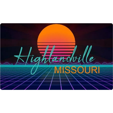 

Highlandville Missouri 4 X 2.25-Inch Fridge Magnet Retro Neon Design