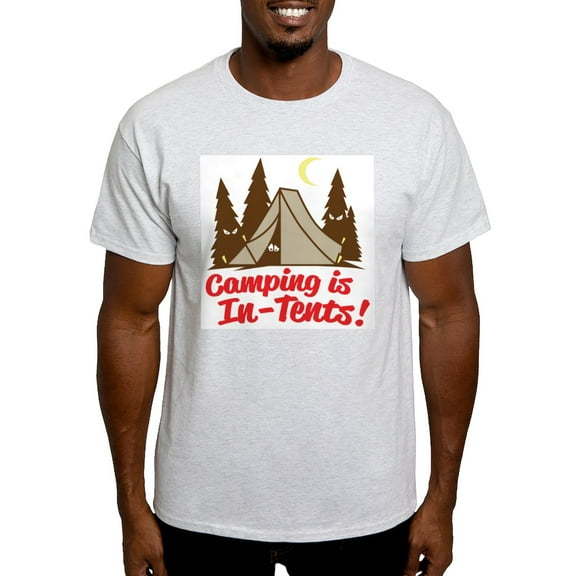 CafePress - Camping Is In Tents Light T Shirt - Men's Classic Graphic T-Shirt