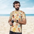 thumbnail image 4 of Wukai Summer Travel Print Men's Short-Sleeved Mesh T-Shirt,Quick-Dry Short Sleeve Workout T-Shirt-, 4 of 8