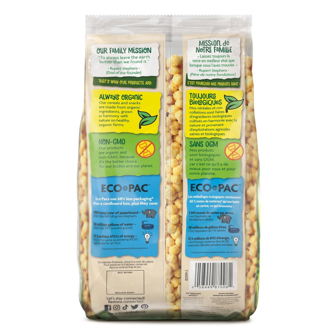 Nature's Path EnviroKidz Organic Gorilla Munch Cereal, Family Size Bag, 650g/22.8 oz