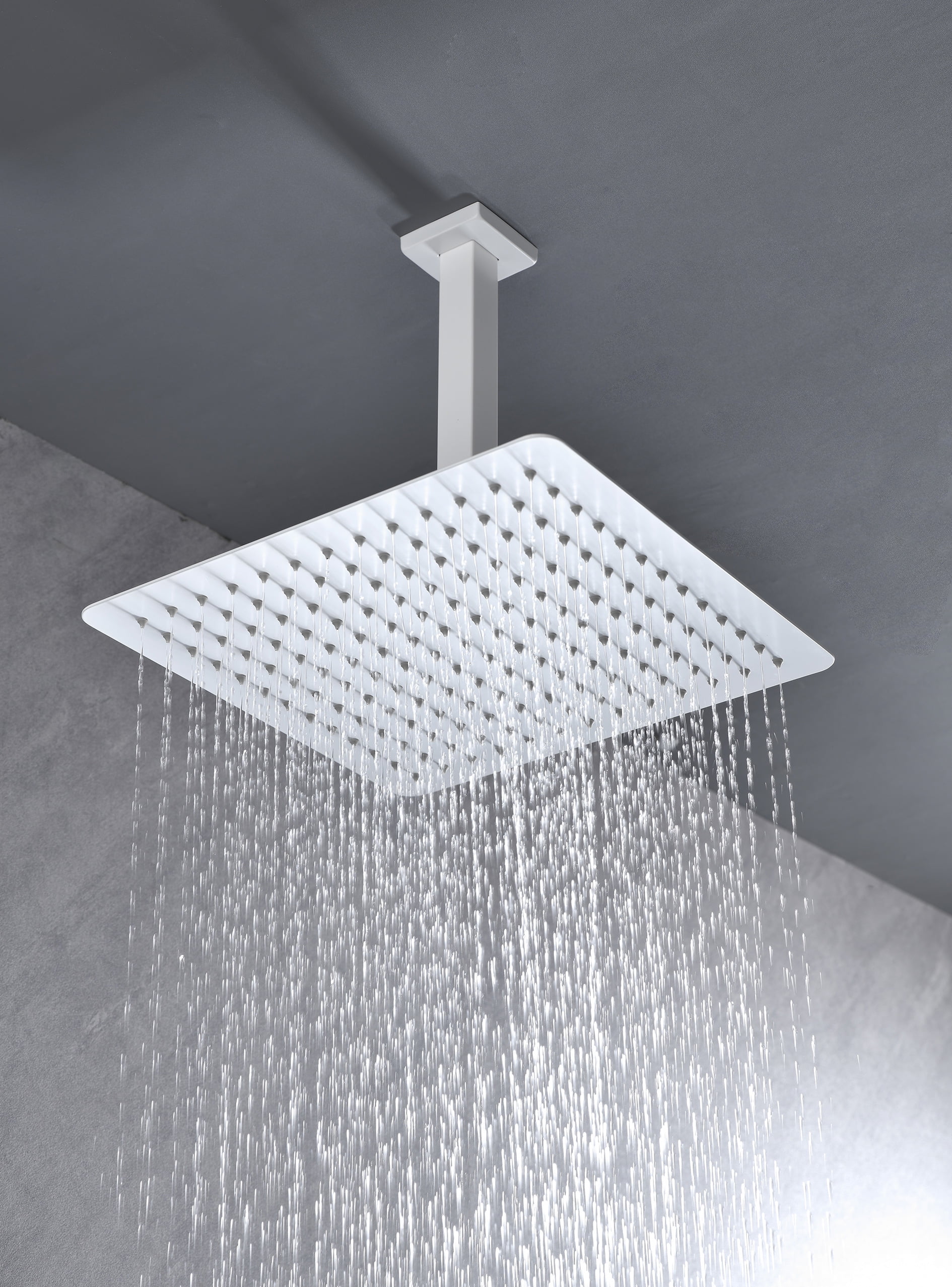 High Pressure Rain Shower Head, Ultra-Thin Showerhead 304 Stainless Steel Waterfall Shower with Self-Clean Nozzles, Full Body Covering