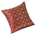 thumbnail image 4 of Funda de cojín de sofá de terciopelo con estampado dorado, ligera, lujosa y sencilla, 18 x 18 pulgadas Rojo oscuro, 4 of 8