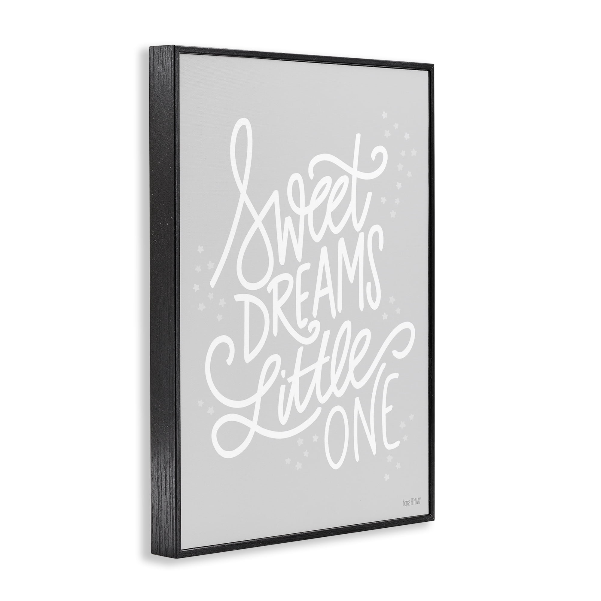 Stupell Industries Sweet Dreams Little One Typography Painting Black Framed Art Print Wall Art, 16 x 24