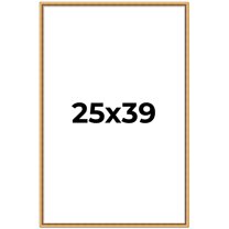25x39 Frame Beaded Gold Solid Wood Picture Frame | 0.75 Inches Moulding Width | Liscio Oro
