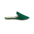 thumbnail image 3 of BLISSFUL STEP Women's Casual Pointy Toe Flat Slides Mules Shoes Emerald Green 6, 3 of 7