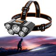 thumbnail image 4 of LED Headlamps 5 LED Headlight Adjustable Bright LED Work Headlight 1200mAh USB Rechargeable Headlamps IPX3 Waterproof He, 4 of 6
