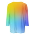 thumbnail image 4 of USNSM Ombre Shirts for Women Casual 3/4 Sleeve Round Neck Tie Dye Gradient Print Pullover Tops Loose Lightweight Comfy Tunic Tees Blouse Multicolor#01 XXXL, 4 of 5