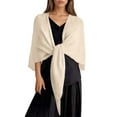 thumbnail image 3 of Shawl Wraps for Women Knitted Shawls and Wraps Scarf Fall Cardigan Sweaters Ponchos Wool Shoulder Tops,Thin Breathable Wrap for Dresses(Beige), 3 of 4