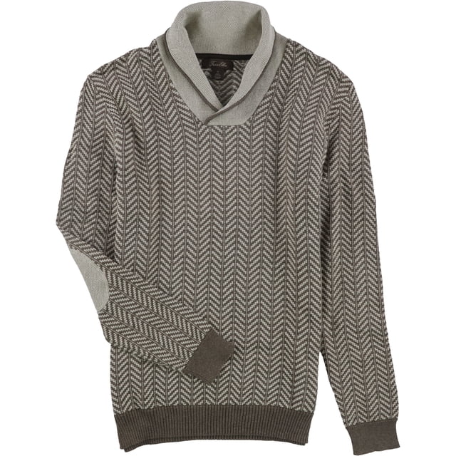 Tasso Elba Mens Textured Knit Pullover Sweater, Beige, Small