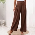 thumbnail image 2 of Women's Solid Color Stretchy Wide Leg Long Palazzo Pants, 2 of 2