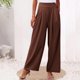 thumbnail image 1 of WILLBEST Pantalones Casuales para Mujer, Color Sólido, Elásticos, de Pierna Ancha, Largos, Estilo Palazzo para Una Comodidad Sin Esfuerzo. Mediana, 1 of 6