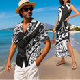 thumbnail image 2 of KUIFORTI Couple Matching Outfits Fashionable Mens Casual Shirts Hawaii Dress Polynesian Tribal Breathable Short Sleeve Button Down with Soft Fabric for Summer Vacation Trip, 2 of 7