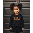 thumbnail image 3 of Trendy Faux Embroidery Fall Sweatshirt for Women, Youth and Kids Flower Sweater Black Sweatshirt Youth Small, 3 of 5