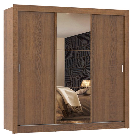 Ropero Closet Madesa Monaco 3 Puertas 1 con Espejo M 10931E