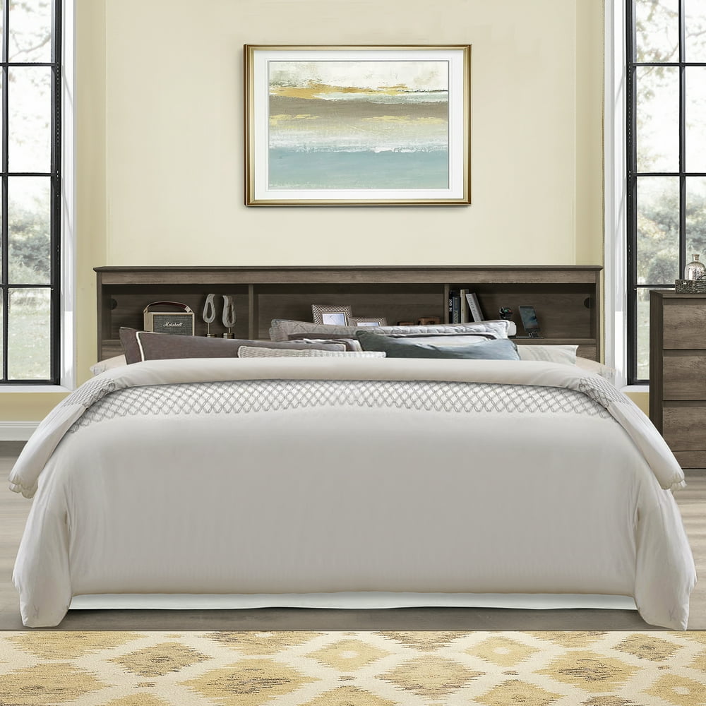 Carriage Hill Low Profile Bookcase King Headboard with 2 USB Ports